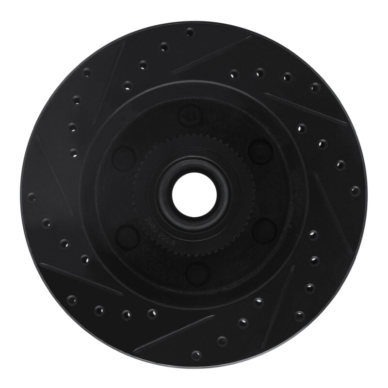 Chevrolet C2500 Brake Rotor (1) - Front Right - R1 Concepts - Drilled & Slotted - Black - `94-`02